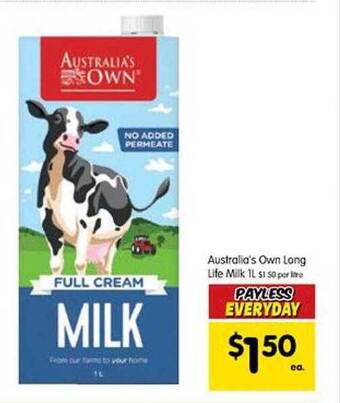 Spar Australia's own long life milk offer