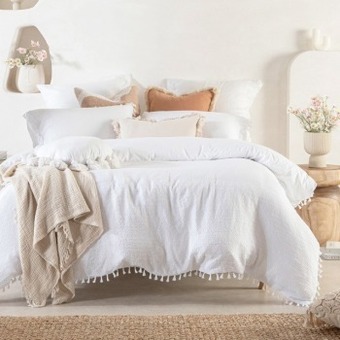 Pillow Talk Talia white quilt cover set by essentials offer