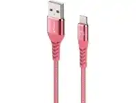 Officeworks Comsol Kevlar Lightning to USB-A MFi Cable 1.2m Pink offer