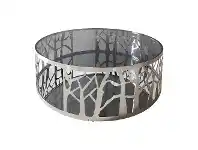 Merlin Tempered Glass & Stainless Steel Round Coffee Table, 90cm