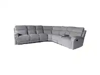 LivingStyles Columbia 5 Seater Rhino Fabric Corner Sofa with End Recliners, Storm offer