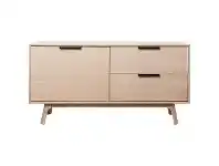 LivingStyles Capri White Oak Timber 1 Door 2 Drawer Sideboard, 150cm offer