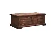 LivingStyles Fratti Acacia Timber 2 Drawer Coffee Table, 120cm offer