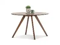 LivingStyles Milari Wooden Round Dining Table, 120cm, Walnut offer