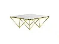 LivingStyles Ariana Tempered Glass & Stainless Steel Square Coffee Table, 100cm offer