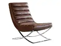 LivingStyles Caius Leahter Lounge Chair, Brown offer