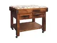 LivingStyles Serafi Pine Timber Butcher Kitchen Island offer