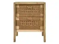 LivingStyles Arizona Handmade Mango Wood & Jute 2 Drawer Side Table offer
