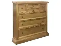 LivingStyles Versailles Recycled Pine Timber 7 Drawer Tallboy offer