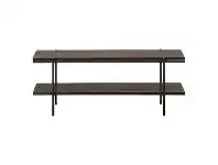 LivingStyles Xaviar Dual Shelf Coffee Table, 110cm, Dark Walnut / Black offer