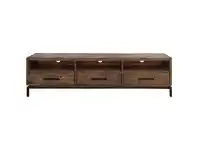 LivingStyles Ermou Pine Timber 3 Drawer Lowline TV Unit, 180cm offer