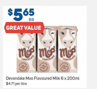 Foodland Devondale moo flavoured milk 6 x 200ml offer