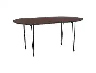 LivingStyles Omeo Extendable Dining Table, 170cm-220cm, Walnut / Black offer