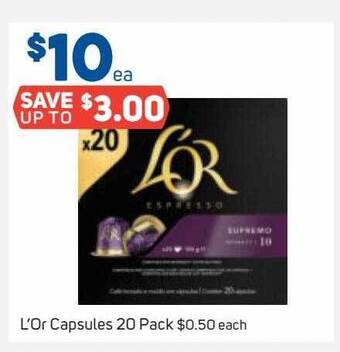 Foodland L'or capsules 20 pack offer