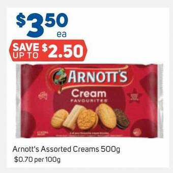 Foodland Arnott's assorted creams 500g offer