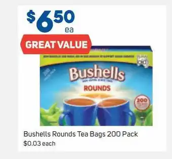 Foodland Bushells rounds tea bags 200 pack offer