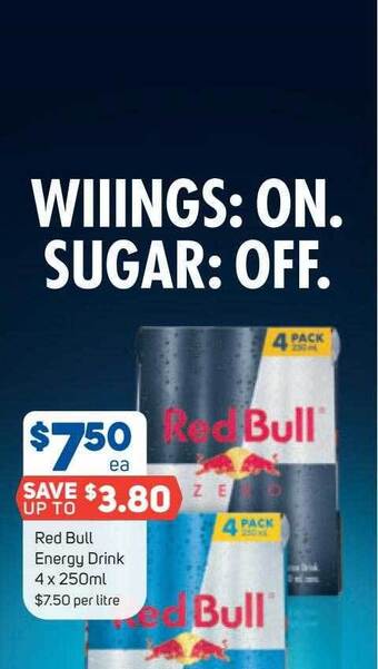 Foodland Red bull energy drink 4 x 250ml offer
