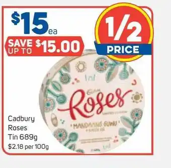 Foodland Cadbury roses tin 689g offer