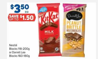 Foodland Nestlé blocks 118-200g or darrell lea blocks 160-180g offer