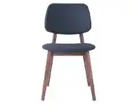 LivingStyles Mercy Oak Timber Dining Chair, Fabric Back, Walnut / Dark Grey offer
