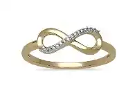 Bevilles Jewellery Diamond Set Infinity Ring in 10ct Yellow Gold - 3 offer