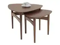 LivingStyles Poet 2 Piece Oak Timber Nesting Table Set, Walnut offer
