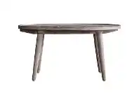 LivingStyles Mialu Mango Wood Round Coffee Table, 90cm, White Wash offer