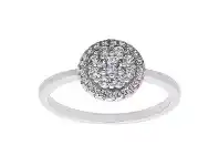 Bevilles Jewellery Sterling Silver Cubic Zirconia Flower Cluster Ring - P offer