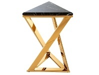 LivingStyles Trinity Stone Topped Stainless Steel Side Table offer
