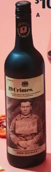 ALDI 19 Crimes Shiraz 2020 750ml offer