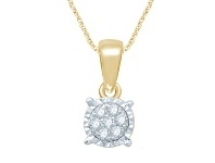 Bevilles Jewellery 9ct Yellow Gold Diamond Set Necklace offer