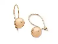 Bevilles Jewellery 9ct Rose Gold Silver Infused Euro Ball Earrings 9.5mm offer