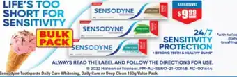 Chemist Warehouse Sensodyne Toothpaste Daily Care Whitening, Daily Care Or Deep Cleans 160g offer