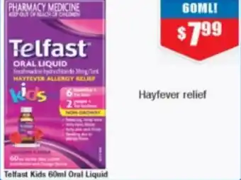 Chemist Warehouse Telfast Kids 60ml Oral Liquid offer