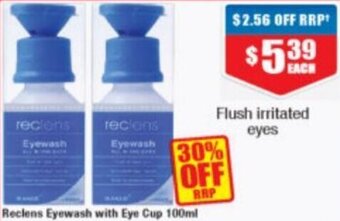 Reclens Eyewash With Eye Cup 100ml