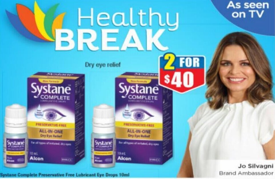 Systane Complete Preservative Free Lubricant Eye Drops 10ml offer at