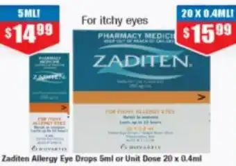 Chemist Warehouse Zaditen Allergy Eye Drops 5ml offer