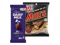 Cadbury Milk Chocolate Blocks, Mars Funsize or Skittles Share Bags 144-216g