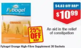 Chemist Warehouse Fybogel Orange High-Fibre Supplement 30 Sachets offer