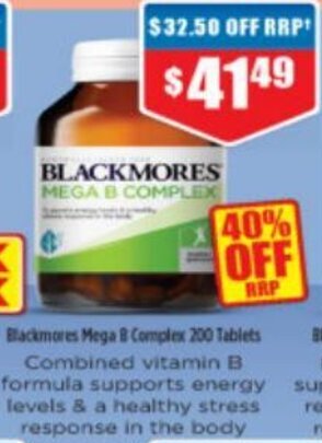 Chemist Warehouse Blackmores Mega B Complex 200 Tablets offer