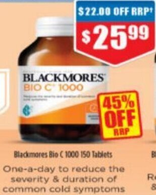 Chemist Warehouse Blackmores Bio C 1000 150 Tablets offer