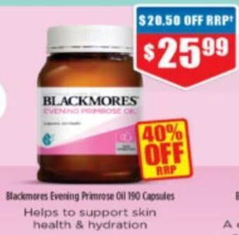 Chemist Warehouse Blackmores Evening Primrose Oil 190 Capsules offer