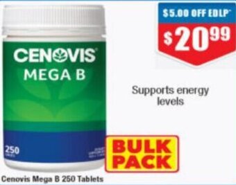 Chemist Warehouse Cenovis Mega B 250 Tablets offer