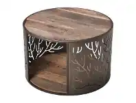LivingStyles Lalmond Coral Reclaimed Timber & Iron Round Coffee Table, 60cm offer