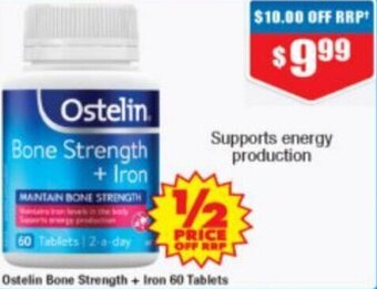 Chemist Warehouse Ostelin Bone Strength + Iron 60 Tablets offer