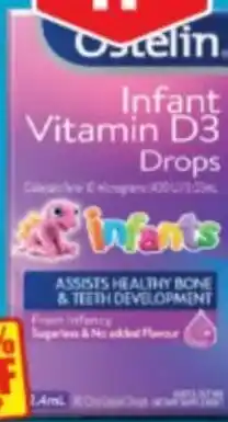 Chemist Warehouse Ostelin Infant Vitamin D3 2.4ml Oral Liquid Drops offer