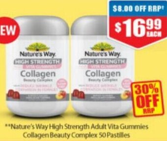 Chemist Warehouse Nature's Way High Strength Adult Vita Gummies Collagen Beauty Complex 50 Pastilles offer