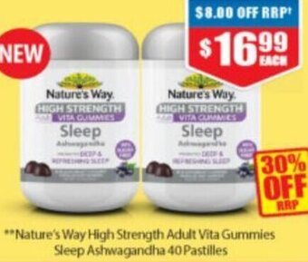 Chemist Warehouse Nature's Way High strength Adult Vita Gummies Sleep Ashwagandha 40 Pastilles offer