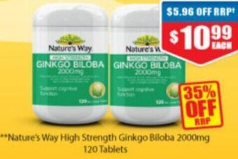 Chemist Warehouse Nature's Way High Strength Ginkgo Biloba 2000mg 120 Tablets offer