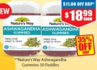 Chemist Warehouse Nature's Way Ashwagandha Gummies 50 Pastilles offer